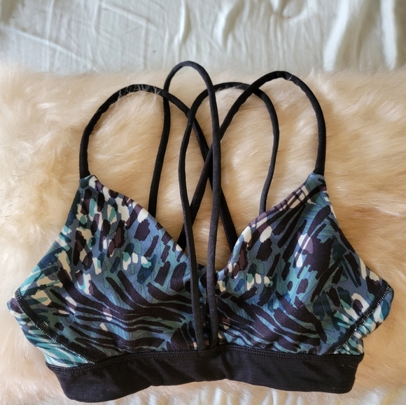 Manduka Luminous Deep Palm Print Sports Bra - Picture 2 of 5